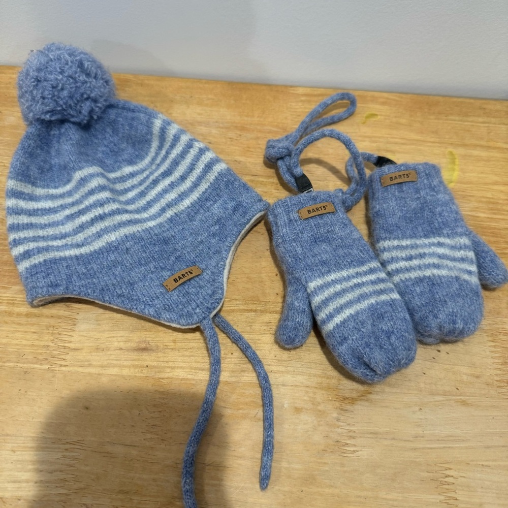 Barts Baby Rylie Earflap Beanie and mittens